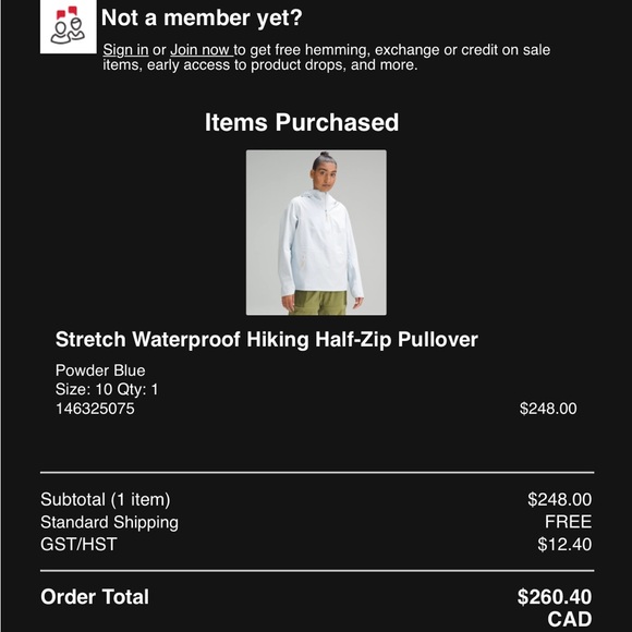 Stretch Waterproof Hiking Half-Zip Pullover - Picture 5 of 5